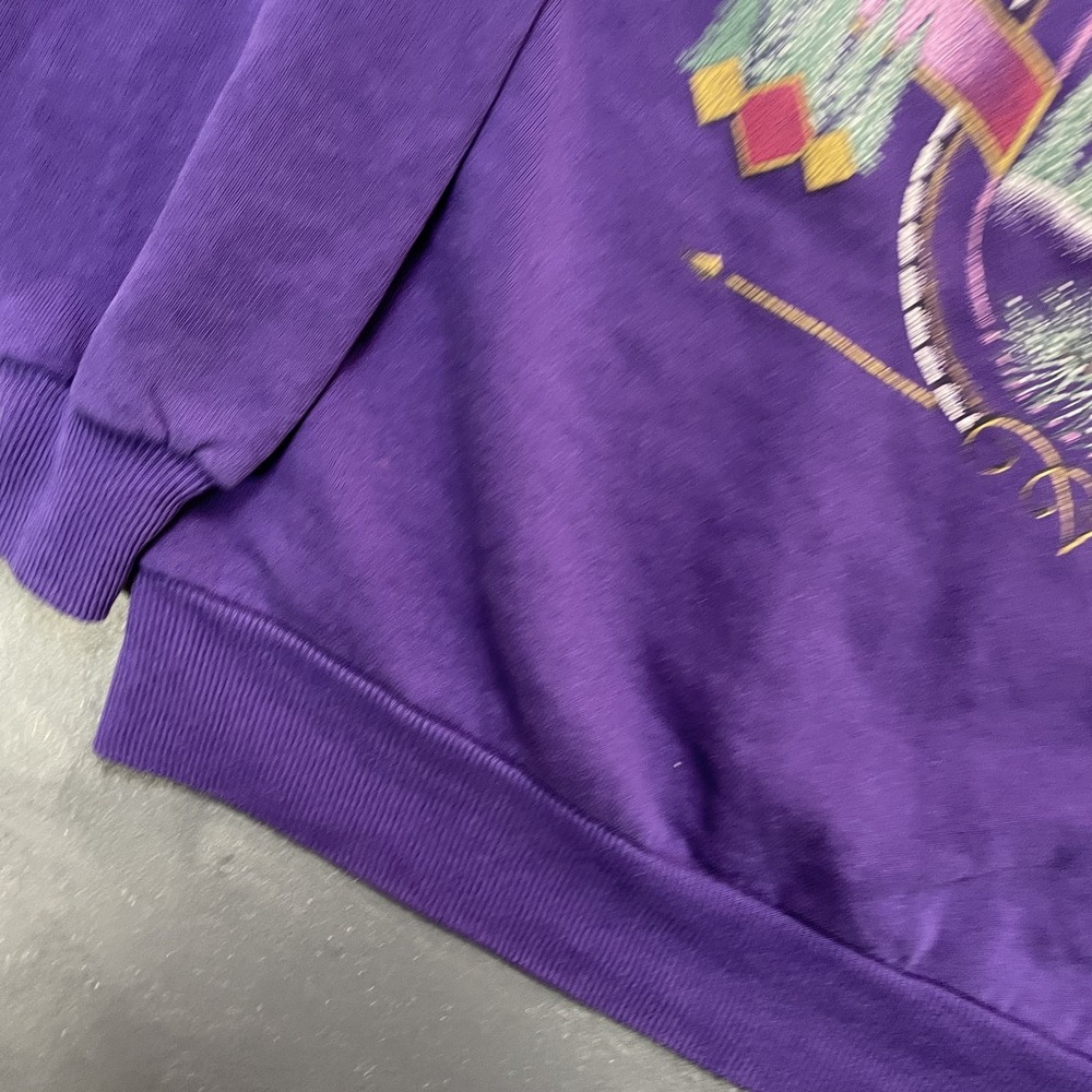 Vintage Wyoming Graphic Sweatshirt Men Medium Purple 1990s Jerzees - Picture 3 of 8